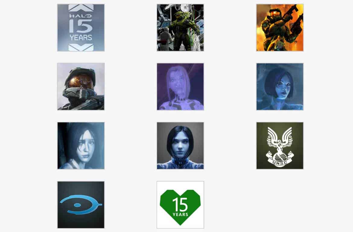 Halo and Xbox 15th Anniversary Gamerpics