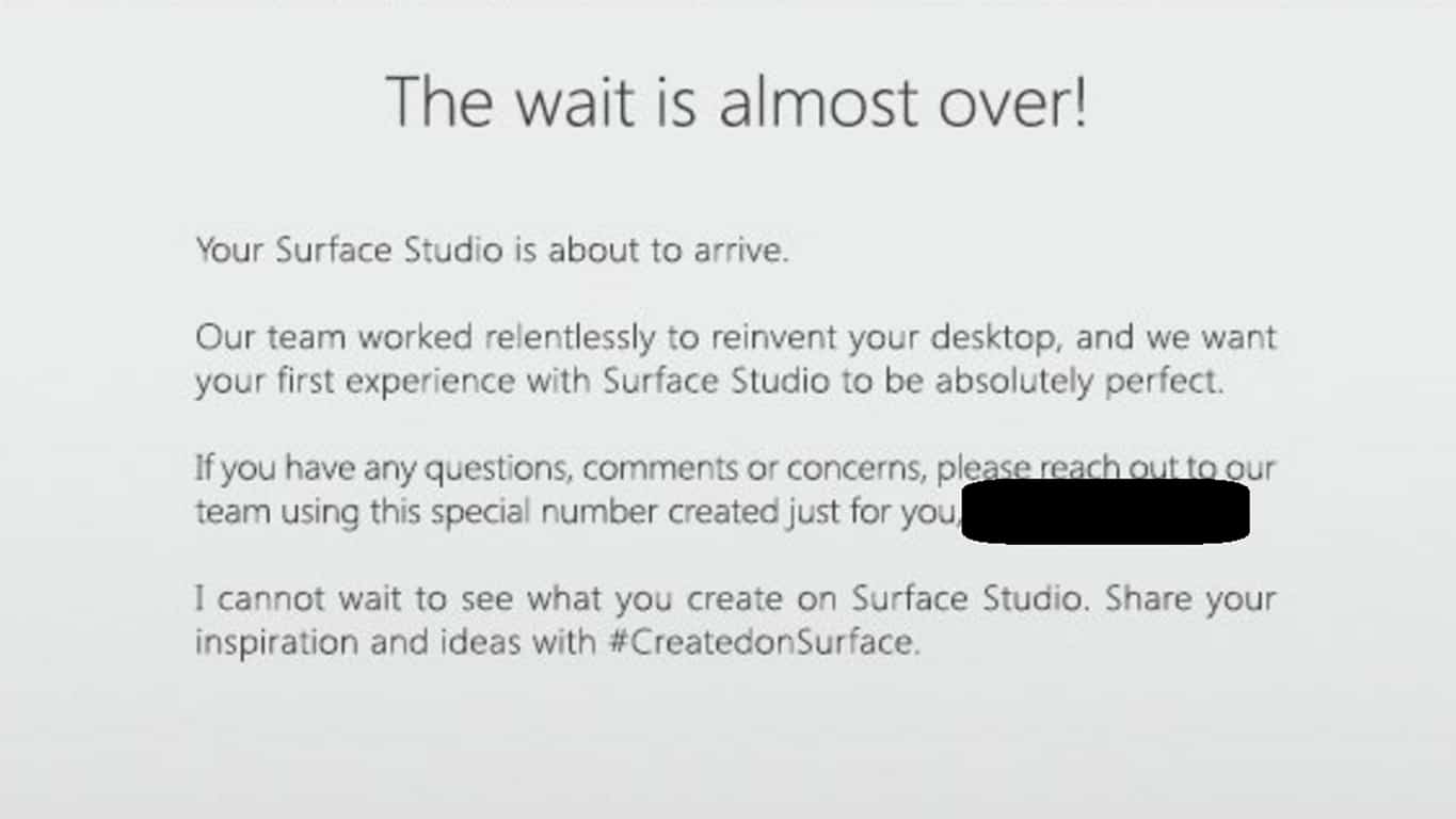 Microsoft gives all Surface Studio buyers personalized customer support 1 Surface Studio Email