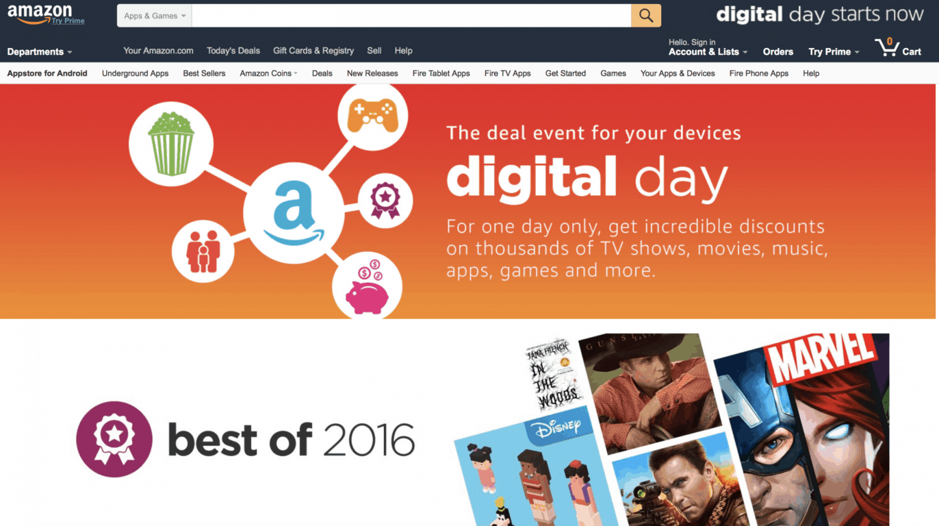 Amazon kicks off its Digital Day in the US, save big on games, apps, more - OnMSFT.com - December 30, 2016