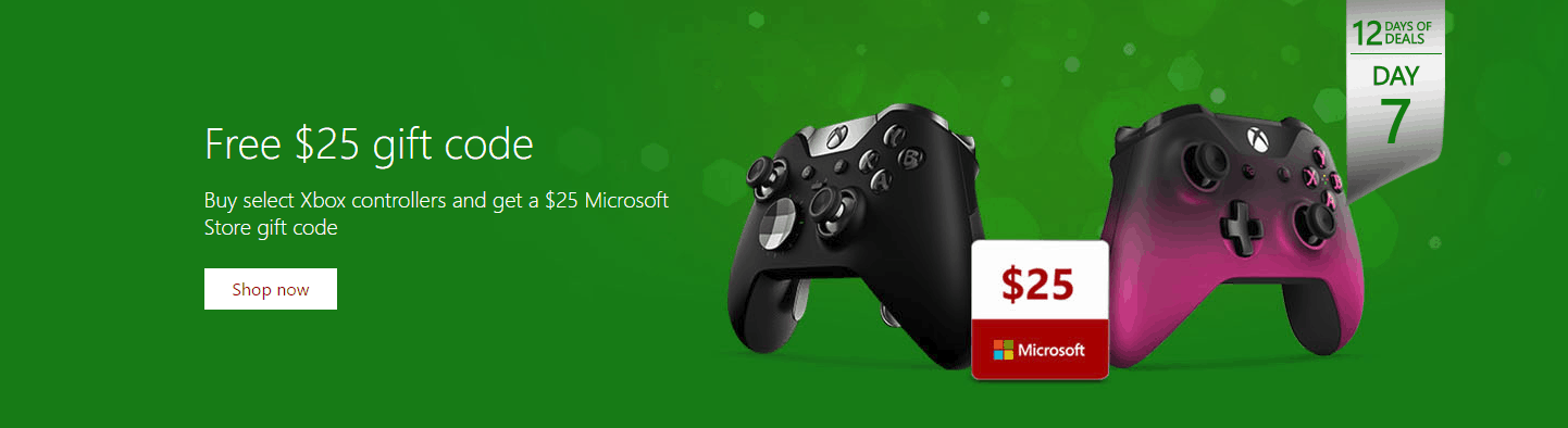Day seven of 12 Days of Deals: $25 Gift Card when buying a controller, huge game and console savings on Xbox One - OnMSFT.com - December 11, 2016