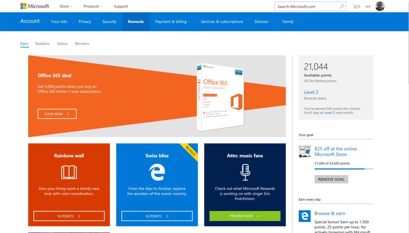 Rewards o365