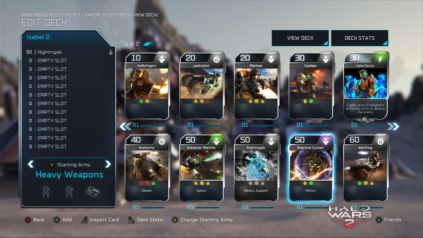 Halo Wars 2 Blitz Card Deck