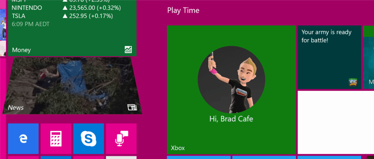 Windows 10's Live Tiles can update with new information and images