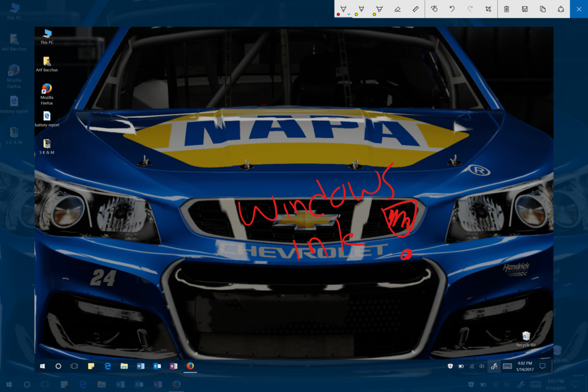 How To Take A Screenshot In Windows 10 - Windows Ink Editing a screenshot in Windows Ink