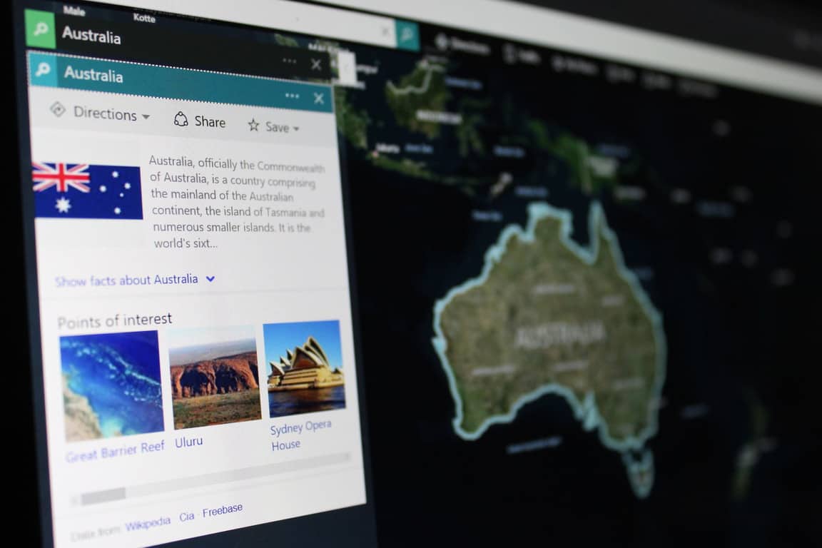 Bing maps australia