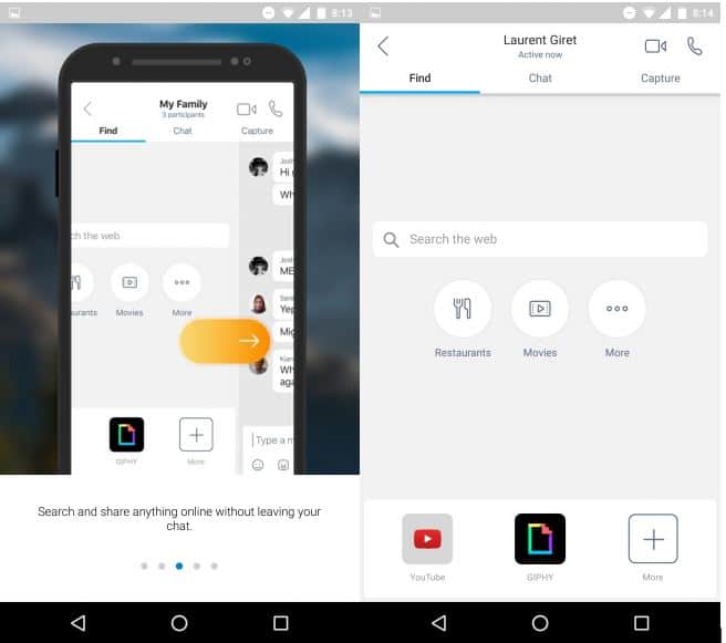 Find panel Skype Preview Android
