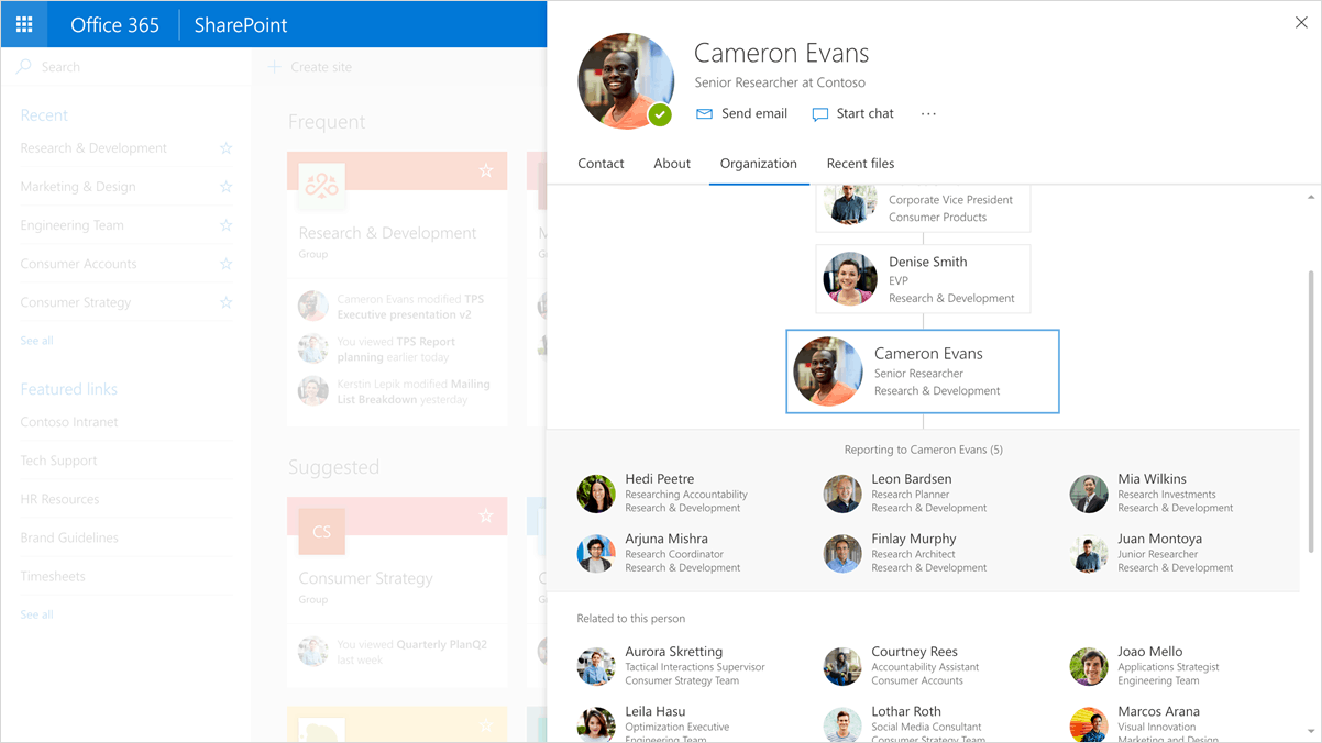 Office 365 new profile experience