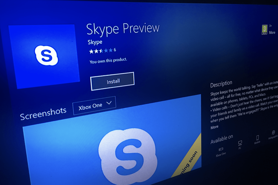 Skype Preview UWP Xbox one