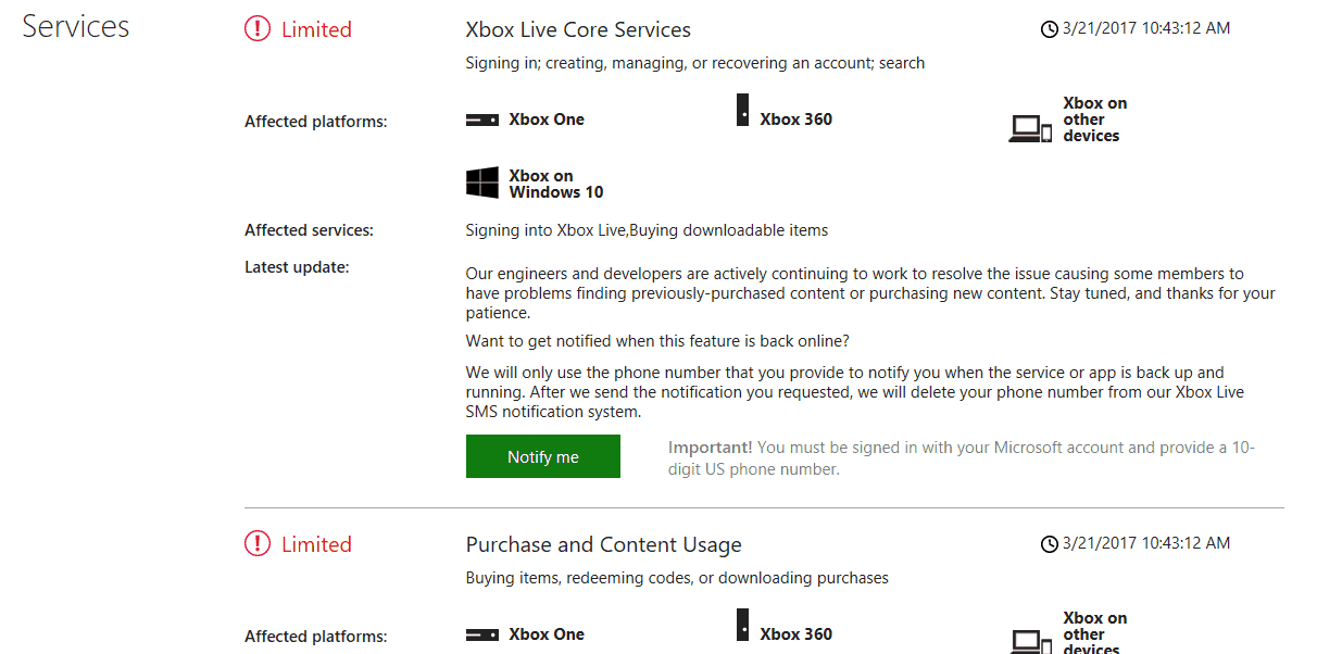 Xbox live is down
