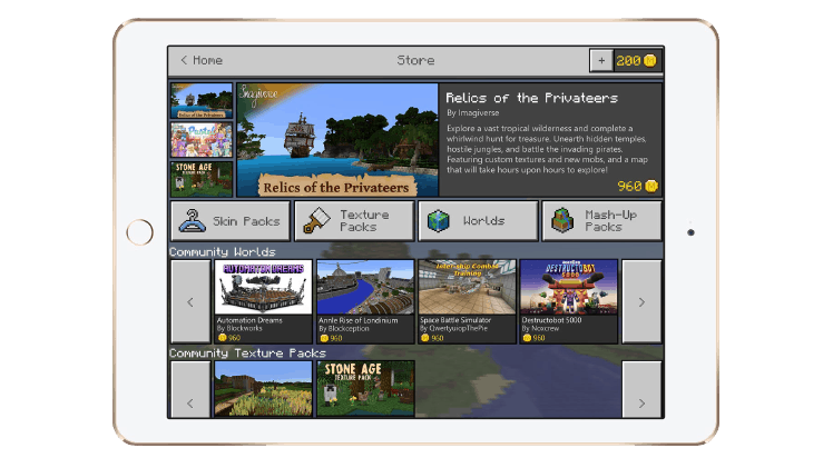 Minecraft Marketplace iPad