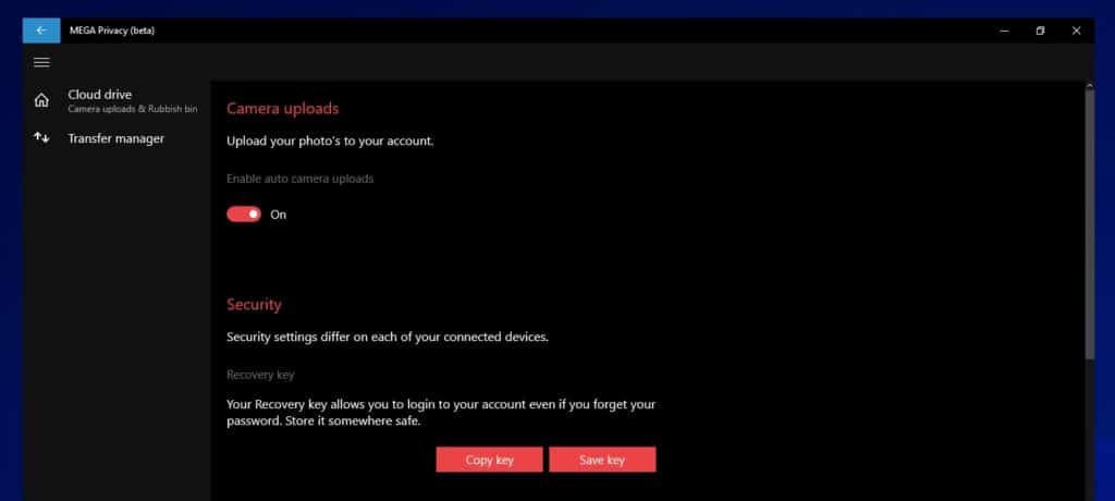 MEGA Windows 10 Automatic Photo Upload