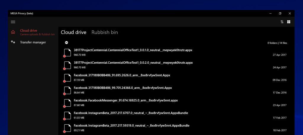 MEGA Windows 10 Cloud Drive