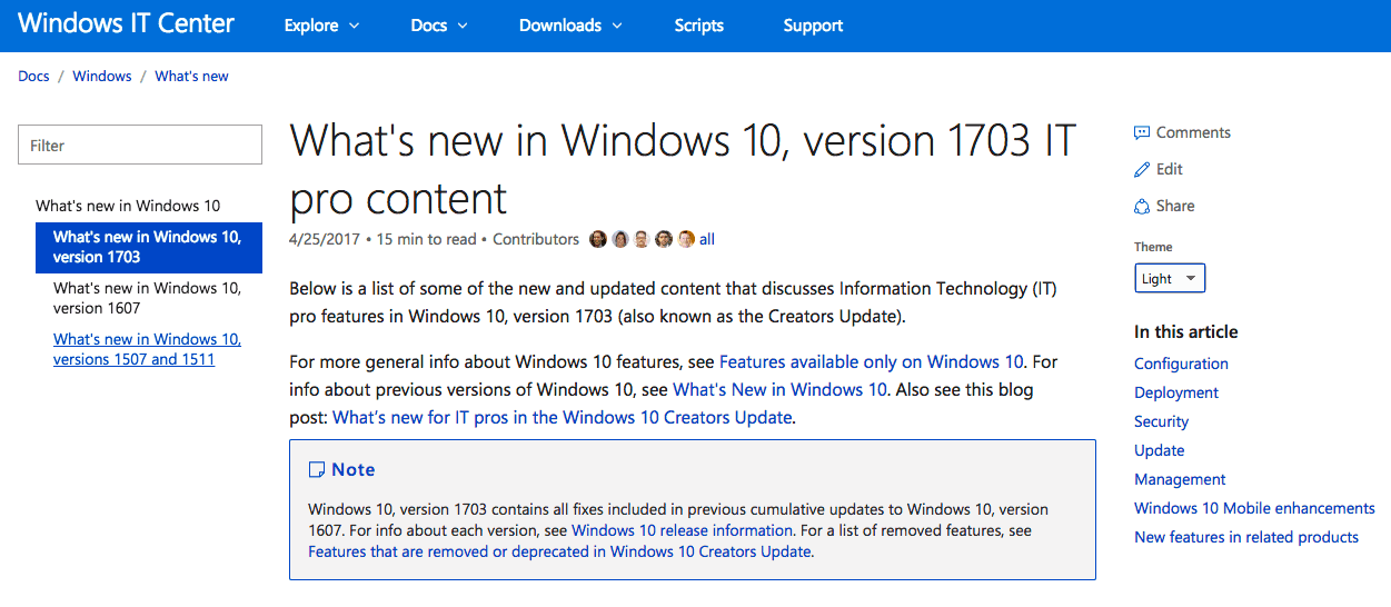 Dive deep into Windows 10, Surface, Edge and more with new technical docs available on Windows IT Center - OnMSFT.com - April 26, 2017