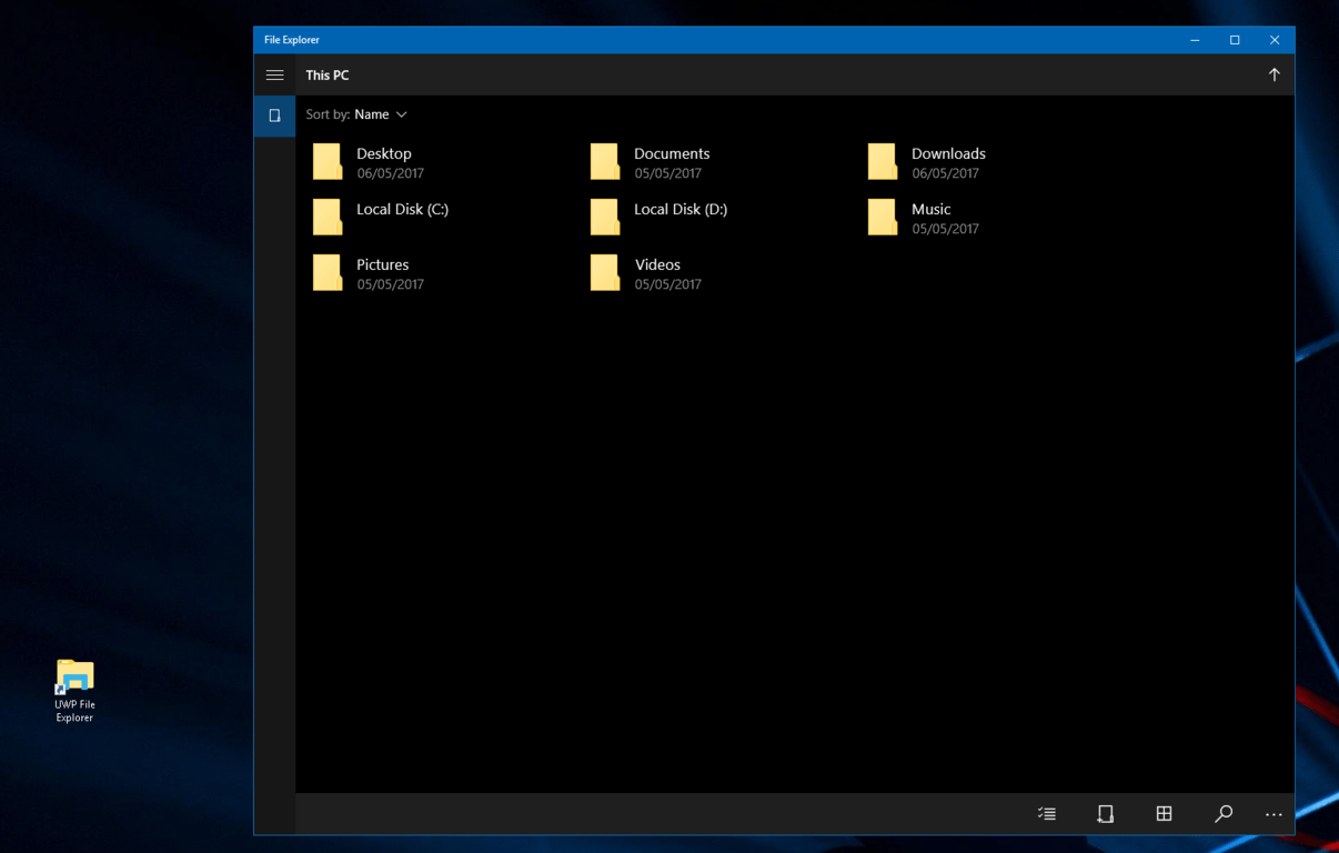 Windows 10 UWP File Explorer