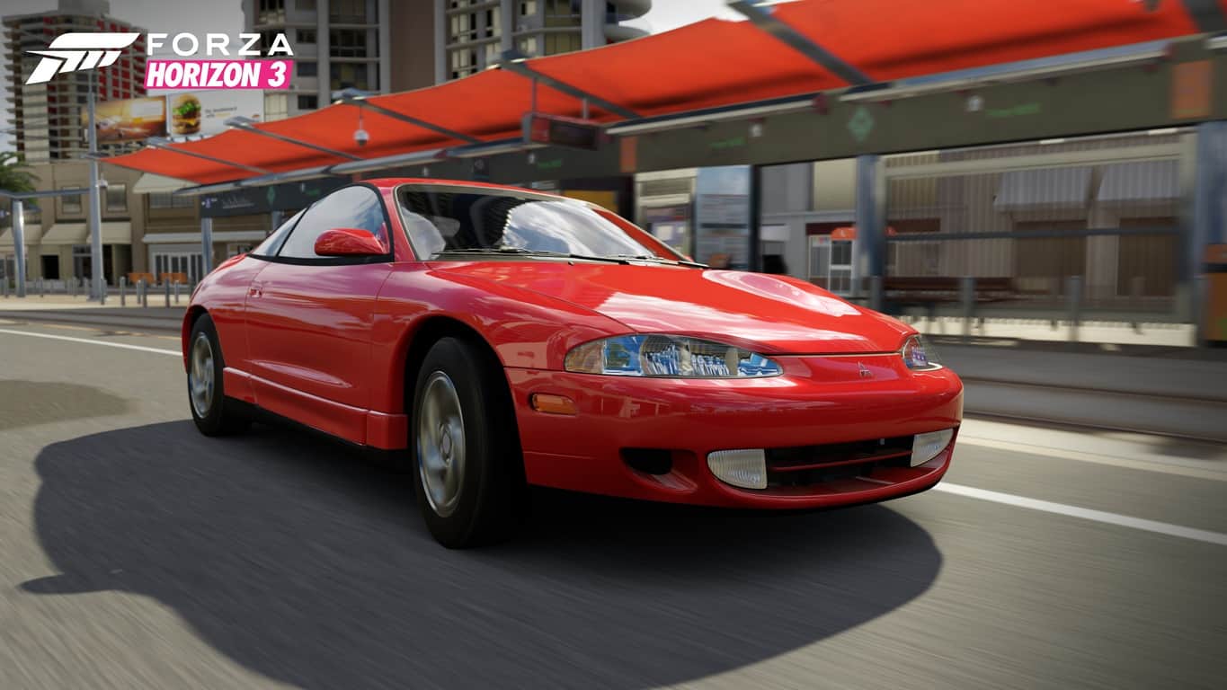 Pop open the Forza Horizon 3 Mountain Dew Car Pack 3 1995 Mitsubishi Eclipse GSX