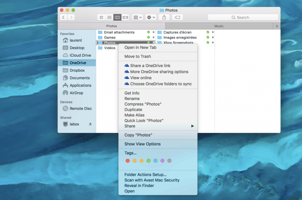 onedrive mac finder extension not working for one account