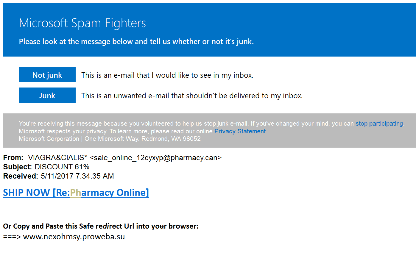 Outlook.com Spam Fighters Program