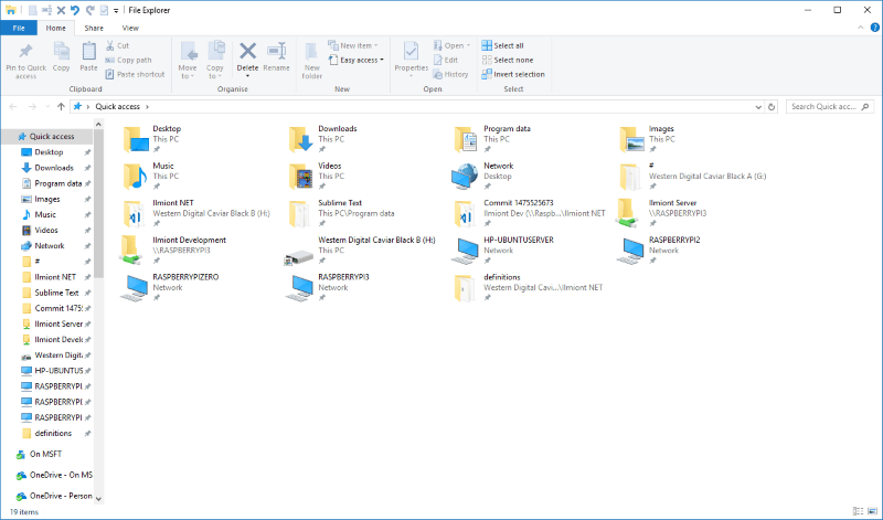 Screenshot of Windows 10 Quick Access