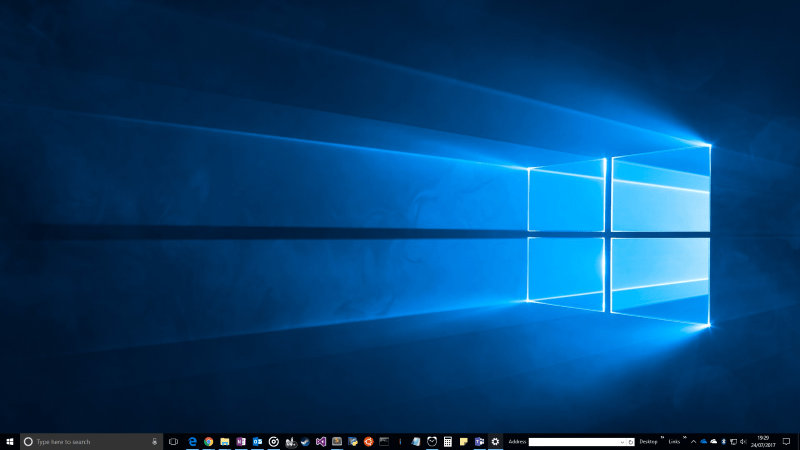 Screenshot of Windows 10 taskbar location