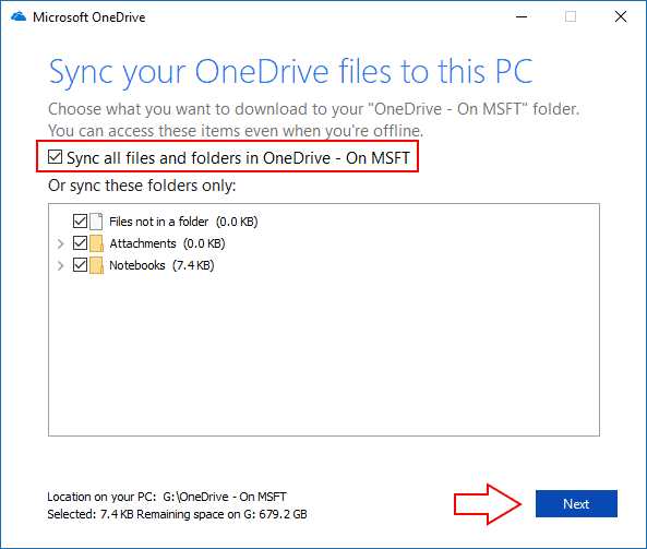 onedrive folder sync pending