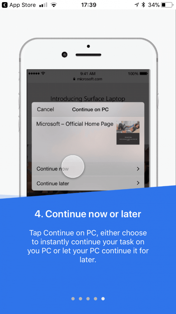 Windows 10's "Continue on PC" app arrives on iOS - OnMSFT.com - July 29, 2017