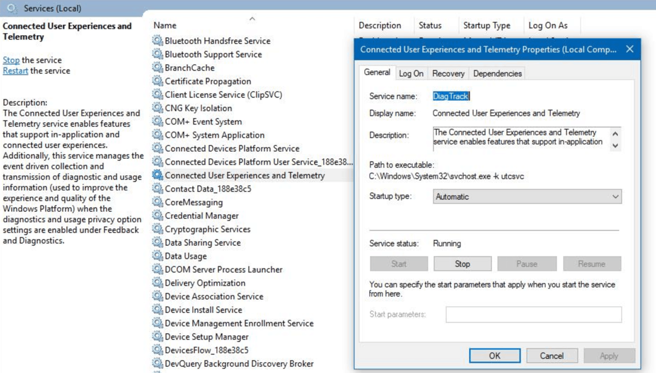 Windows 10 Connected User experiences and Telemetry settings