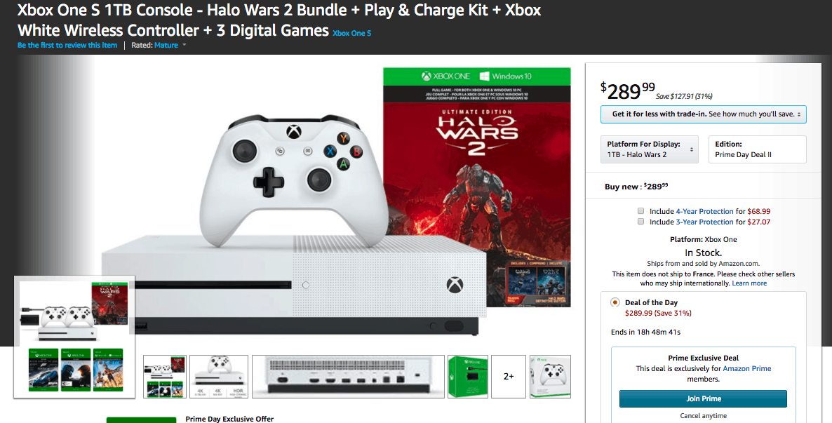 Amazon is offering great savings on Xbox One S bundles for its Prime Day sale - OnMSFT.com - July 11, 2017
