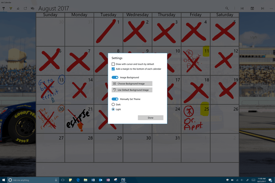 Keep track of your life the old fashioned way with ink calendar for windows 10 - onmsft. Com - august 23, 2017