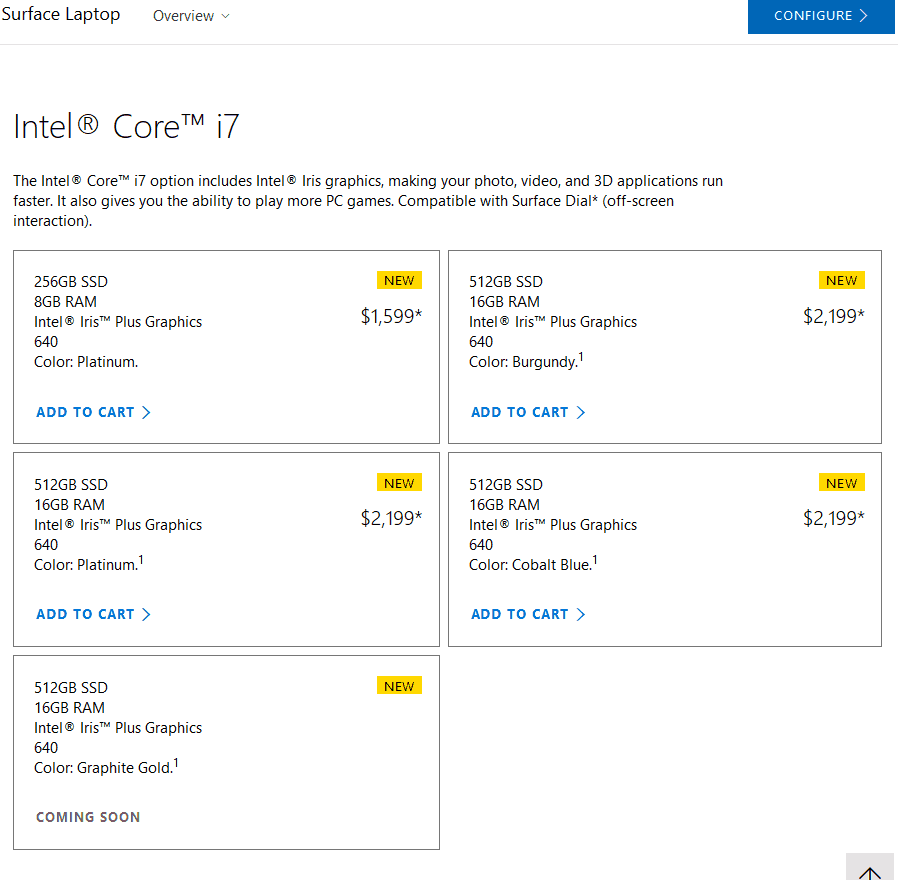 You can now order the Core i7 Surface Laptop in Cobalt Blue and Burgundy 1 You can now order the Core i7 Surface Laptop in Cobalt Blue and Burgundy OnMSFT.com August 15, 2017