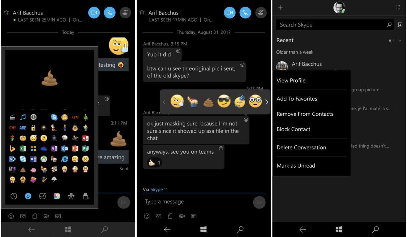 Skype for Windows 10 new emojis