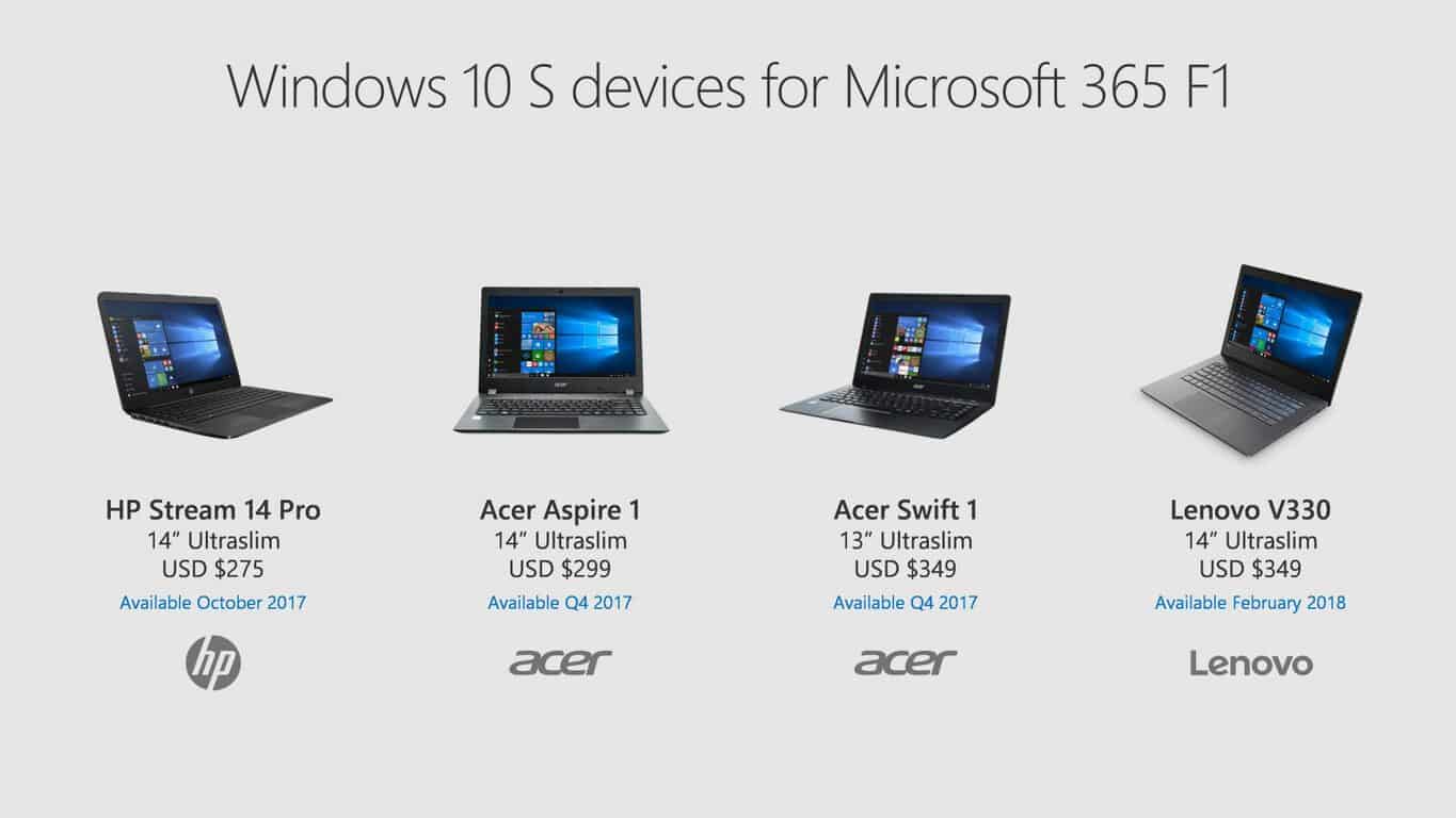 Ignite 2017: Microsoft announces new low cost Windows 10 S laptops from HP, Lenovo, and Fujitsu - OnMSFT.com - September 25, 2017