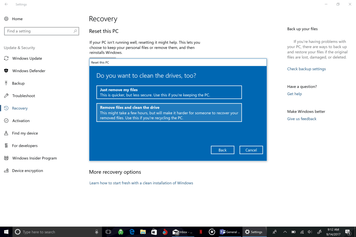 Microsoft, Windows 10, Clean, Erase