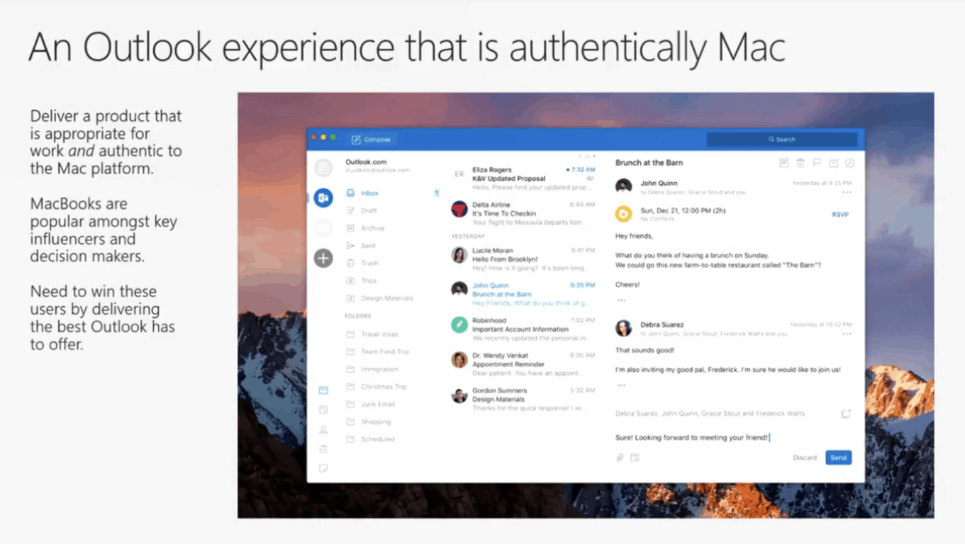 microsoft outlook 2016 for mac compared to apple mail
