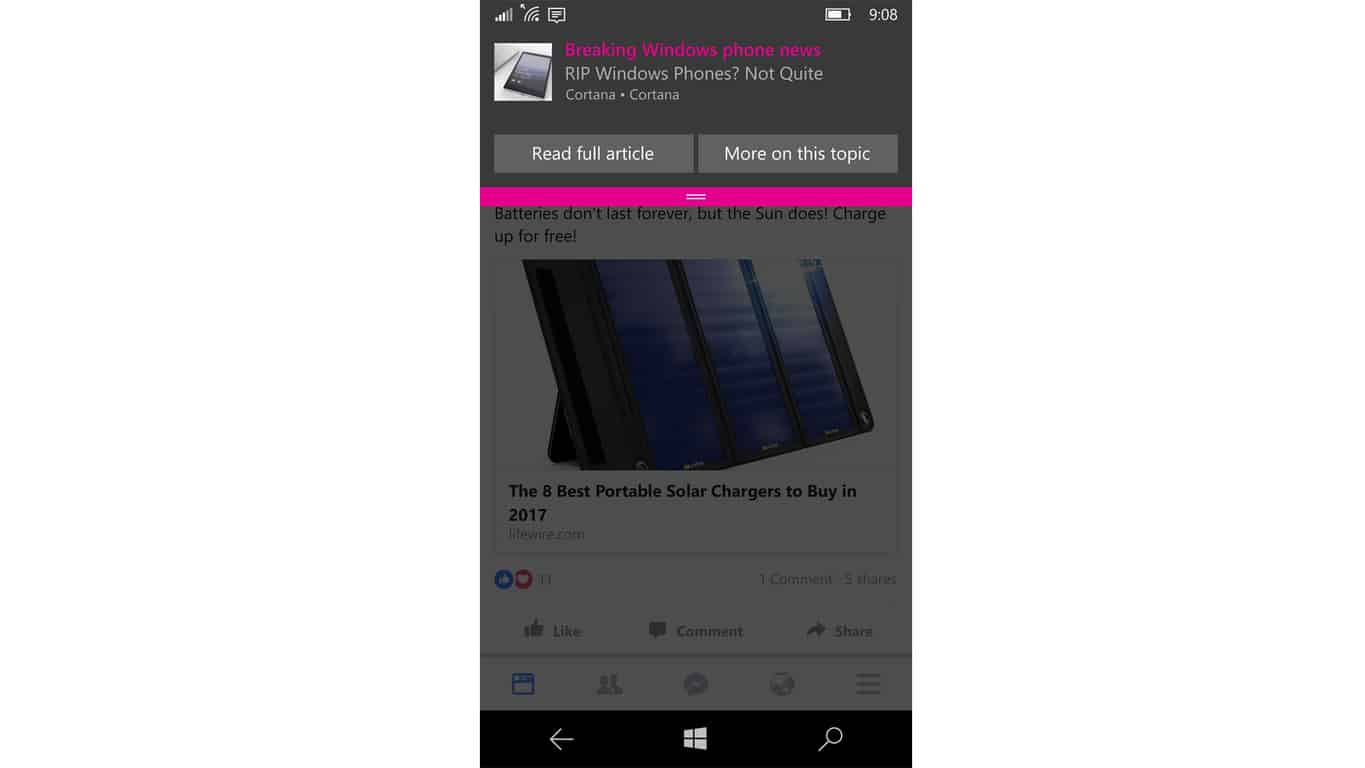 Cortana telling users to have faith in Windows Phone?