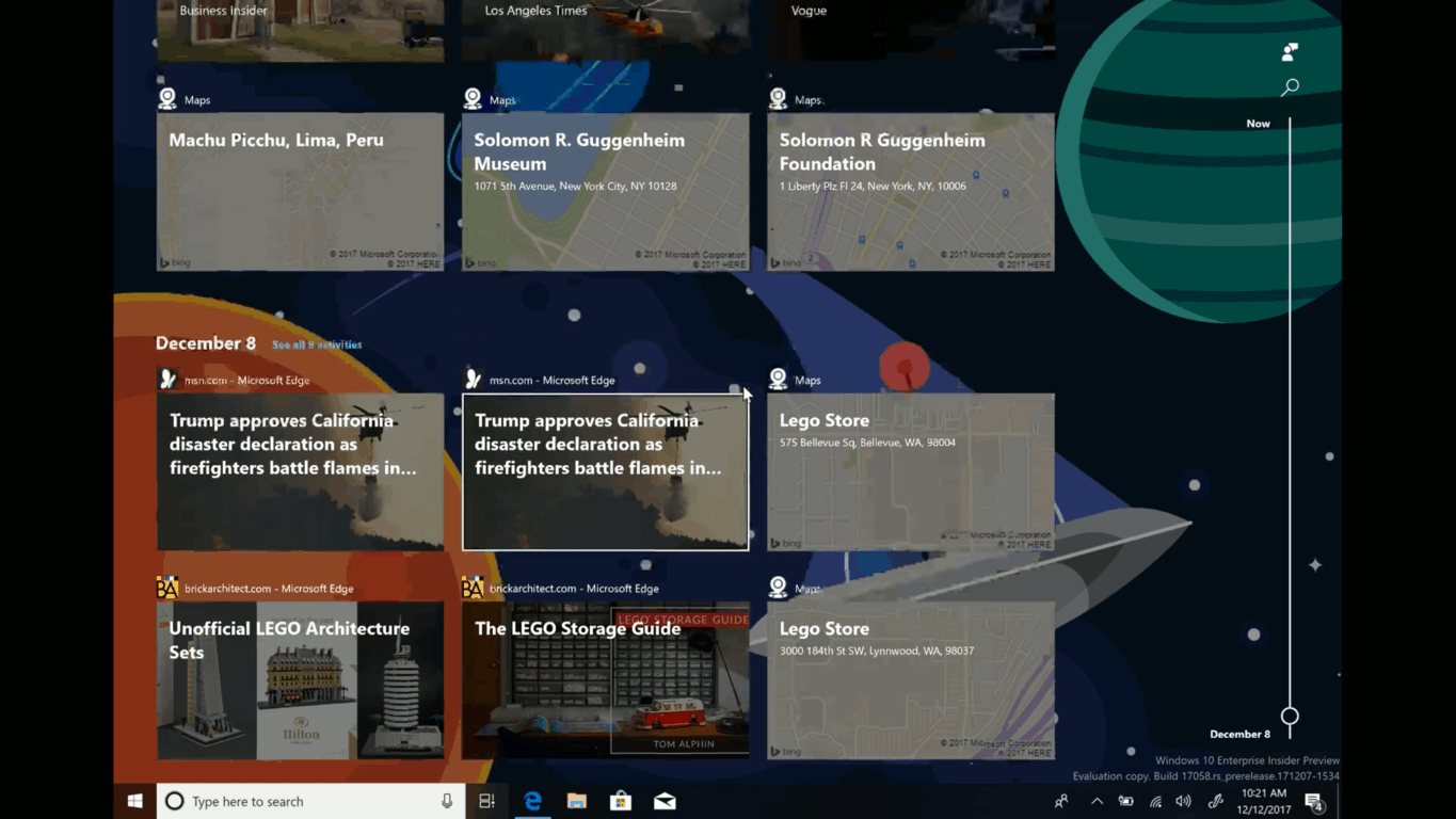 Expect Windows Timeline, but not Sets, in Windows 10 RS4 - OnMSFT.com - December 12, 2017