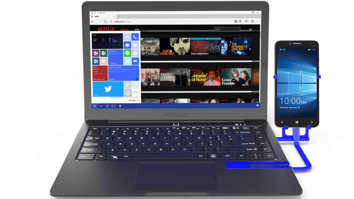 Miraxess mirabook with windows 10 mobile & continuum