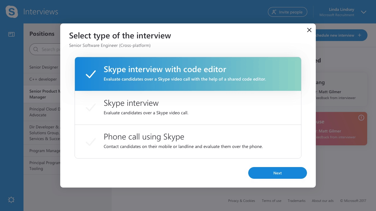 The new Skype Interviews Scheduler aims to help recruiters simplify the interview process - OnMSFT.com - December 14, 2017