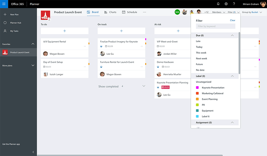 Conquer time with new features in Microsoft Planner FILTER