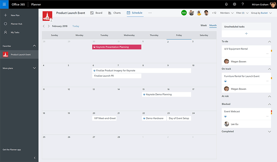 Conquer time with new features in Microsoft Planner SCHEDULE VIEW MONTH