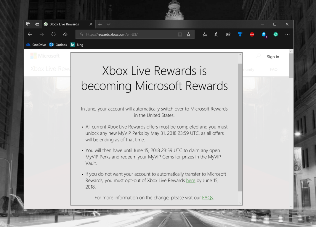 Xbox Live Rewards to become Microsoft Rewards in June - OnMSFT.com - March 31, 2018