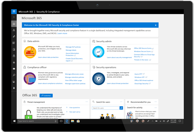New Microsoft 365 security and compliance center to help expand on unified administration experience - OnMSFT.com - April 3, 2018