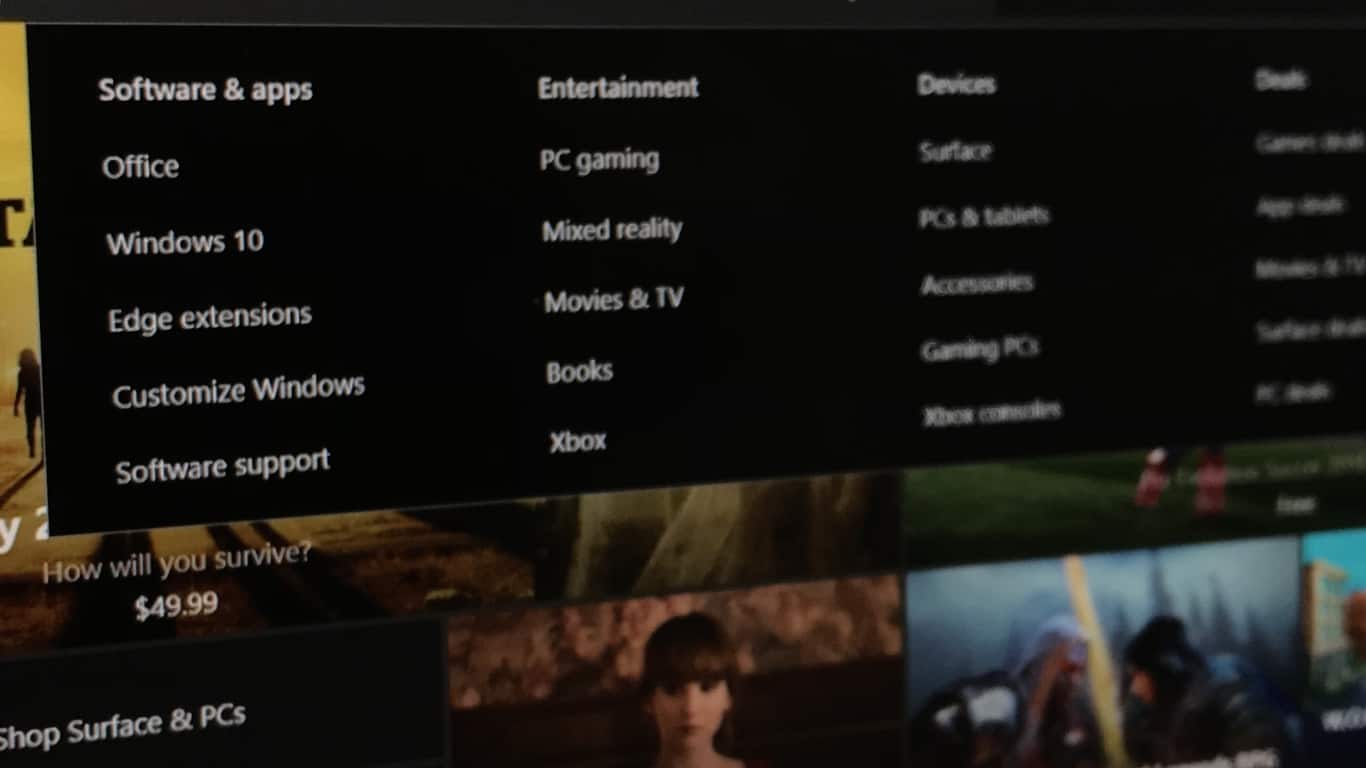 New "Departments" menu looks to be coming to the Microsoft Store - OnMSFT.com - May 21, 2018