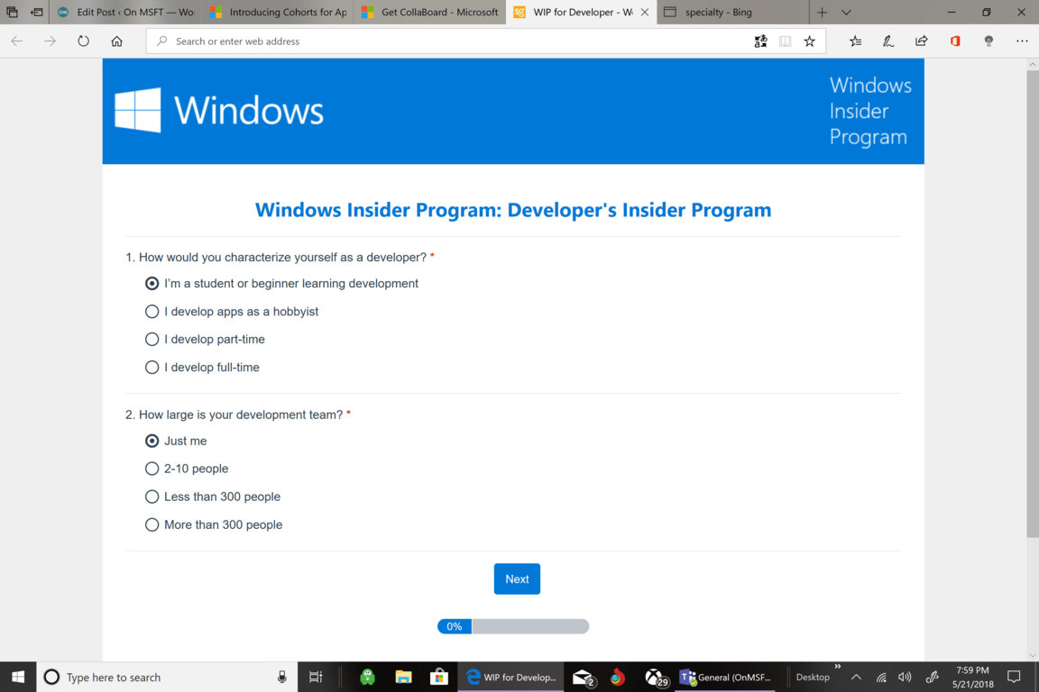 Microsoft, Windows, Developer, Windows Insider