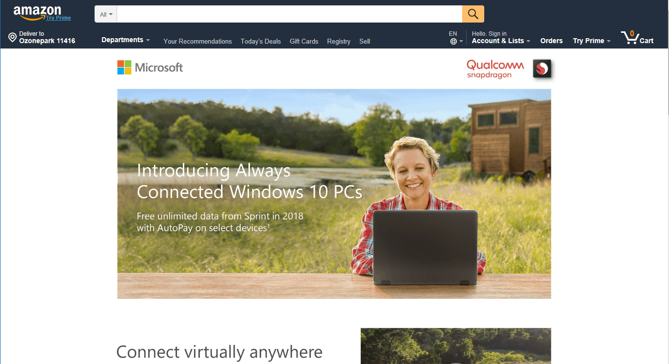 Looking to buy an Always Connected PC? Amazon has you covered with this new promotional page - OnMSFT.com - June 4, 2018