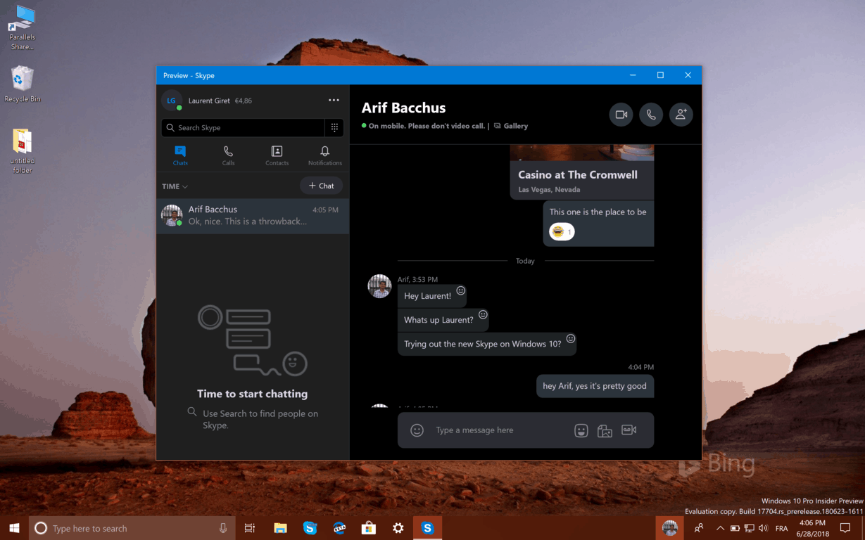 New Skype app in Windows 10 Insider build 17704 drops support for SMS Relay feature with Windows 10 Mobile - OnMSFT.com - June 28, 2018