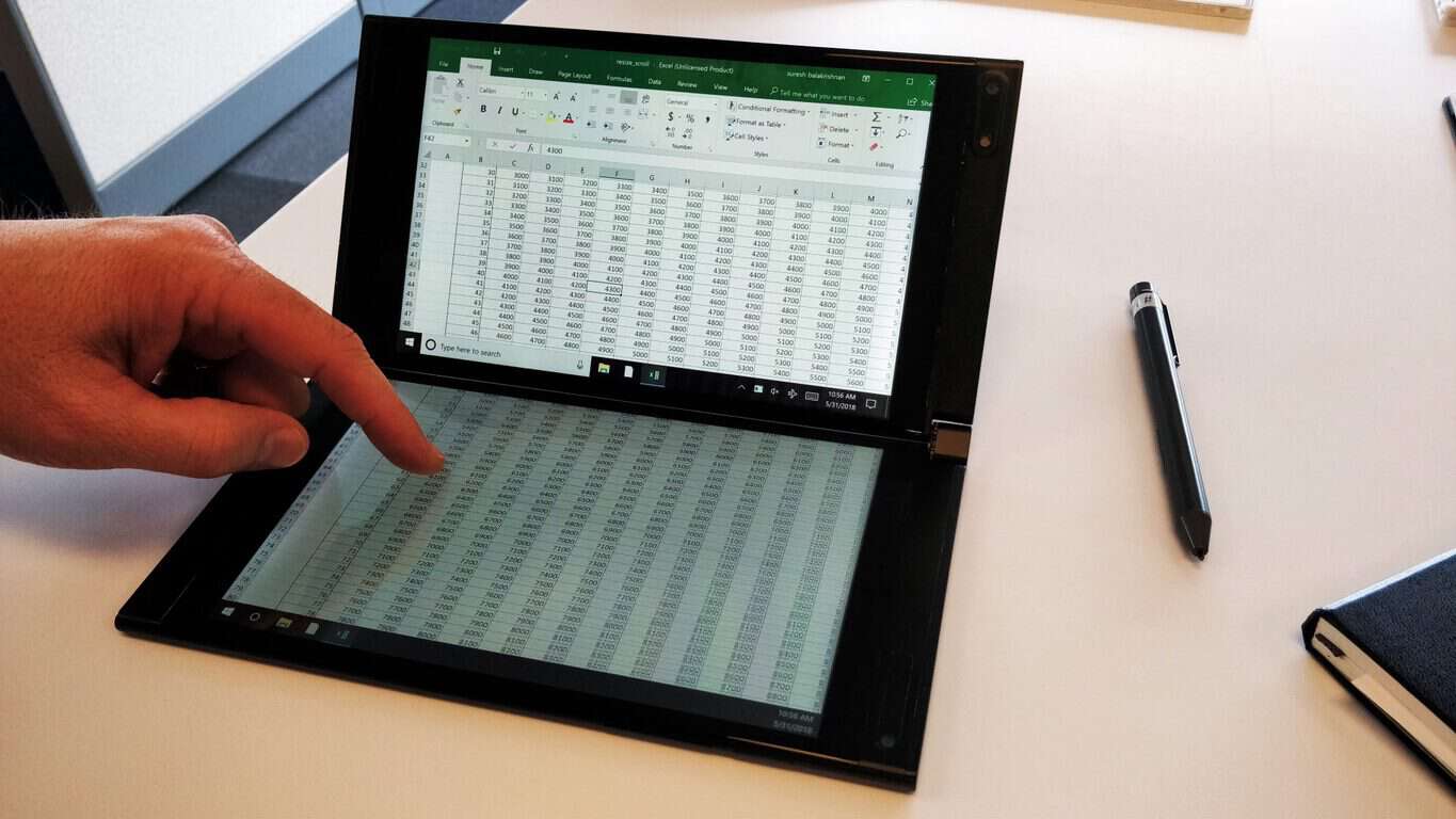 Intel'S Tiger Rapids Concept Devices Adds More To The Folding Dual-Screen Pc Flow - One Giant Screen Excel 100759857 Orig E1528292119481 Intel's Tiger Rapids concept devices adds more to the folding dual-screen PC flow - OnMSFT.com - June 6, 2018