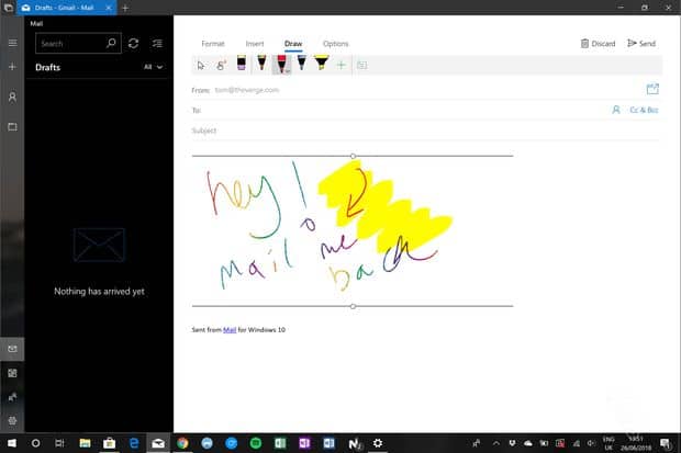 Windows 10 Mail and Calendar app updated for select Insiders with new inking capabilities - OnMSFT.com - June 26, 2018