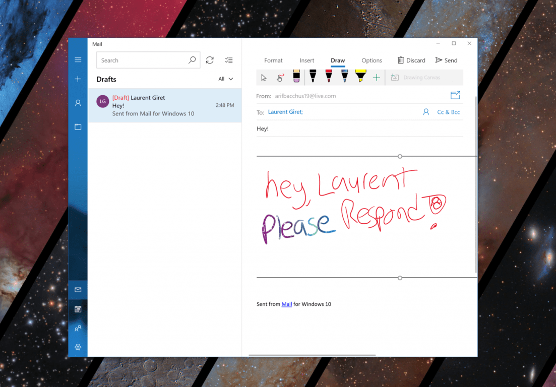 You can now write emails with your pen in the Windows 10 Mail app - OnMSFT.com - August 7, 2018