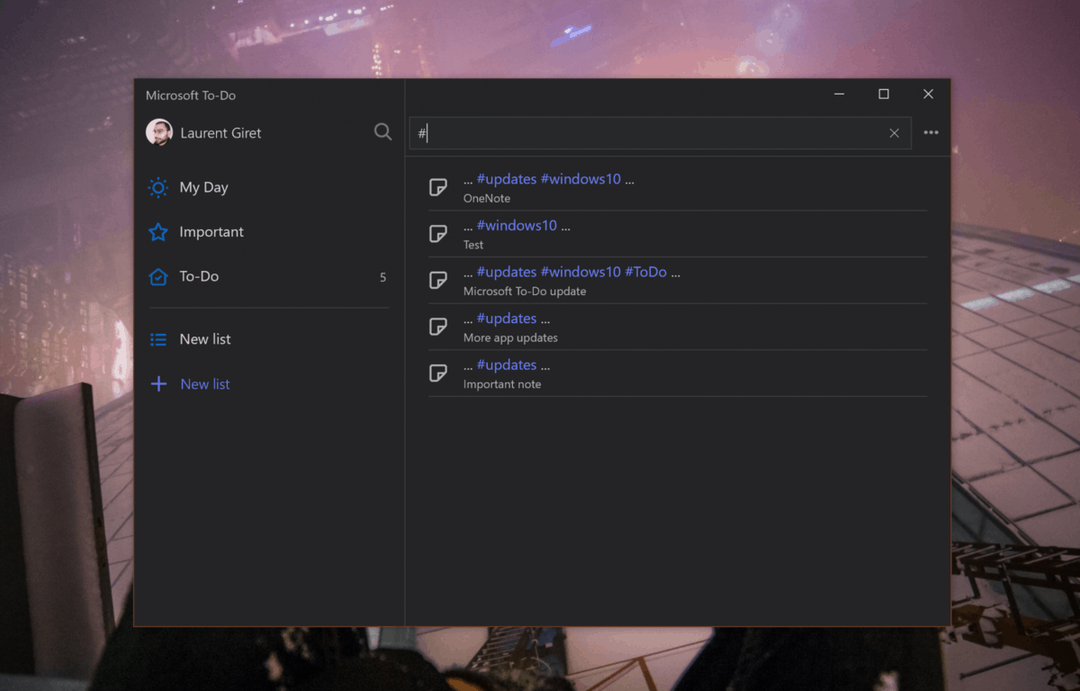 Microsoft To-Do Windows 10 app now lets you add hashtags to your tasks - OnMSFT.com - August 23, 2018