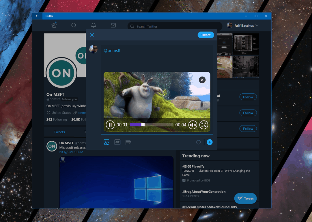 [Update, Windows Timeline support too] Windows 10 Twitter PWA picks up ability to upload videos, see profile cards with hover - OnMSFT.com - August 17, 2018